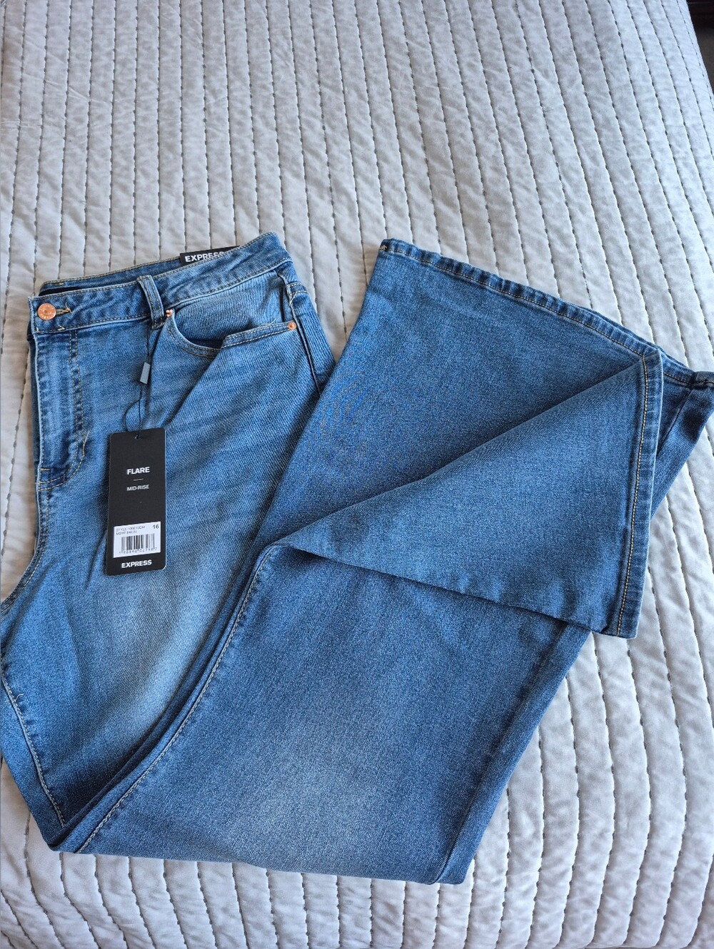 Express Flare Mid-Rise Women’s Jeans - Blue Denim